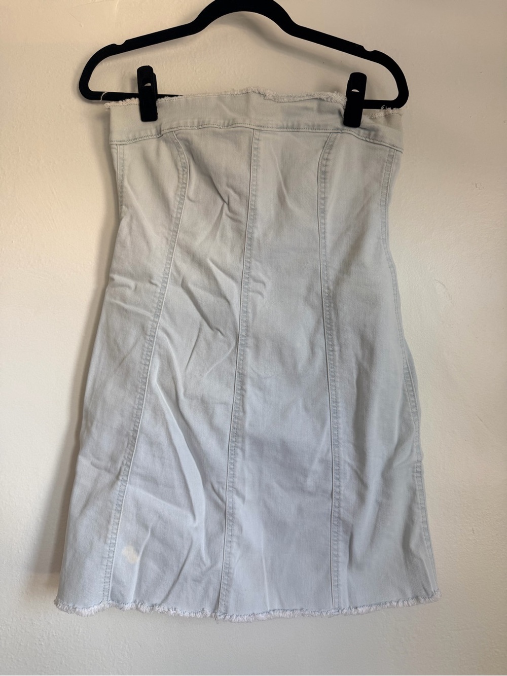 RSQ Light Blue Strapless Midi Denim Skirt